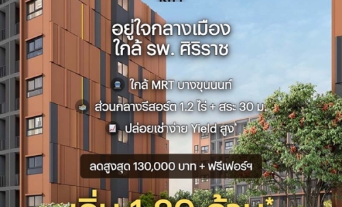 ขายคอนโดใหม่ ดีคอนโด คีรี ใกล้ รพ.ศิริราช พร้อมอยู่ ห้องแต่งครบ ใกล้ MRT บางขุนนนท์ โทร 0654496399