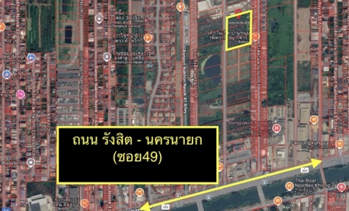 ขายที่ดิน ซอยรังสิต-นครนายก 49 (คลอง 2) ธัญบุรี ปทุมธานี ขนาด 5ไร่ 3งาน 19ตร.ว. ทำเลรองรับเมกะโปรเจกต์ Central โทร 082-2291771