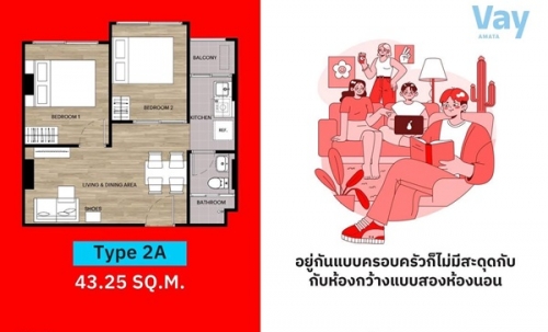 คอนโดใหม่ ราคาไม่ถึงล้าน แต่บรรยากาศดีขนาดนี้ Vay Amata เวย์ อมตะ โทร 093-1681685